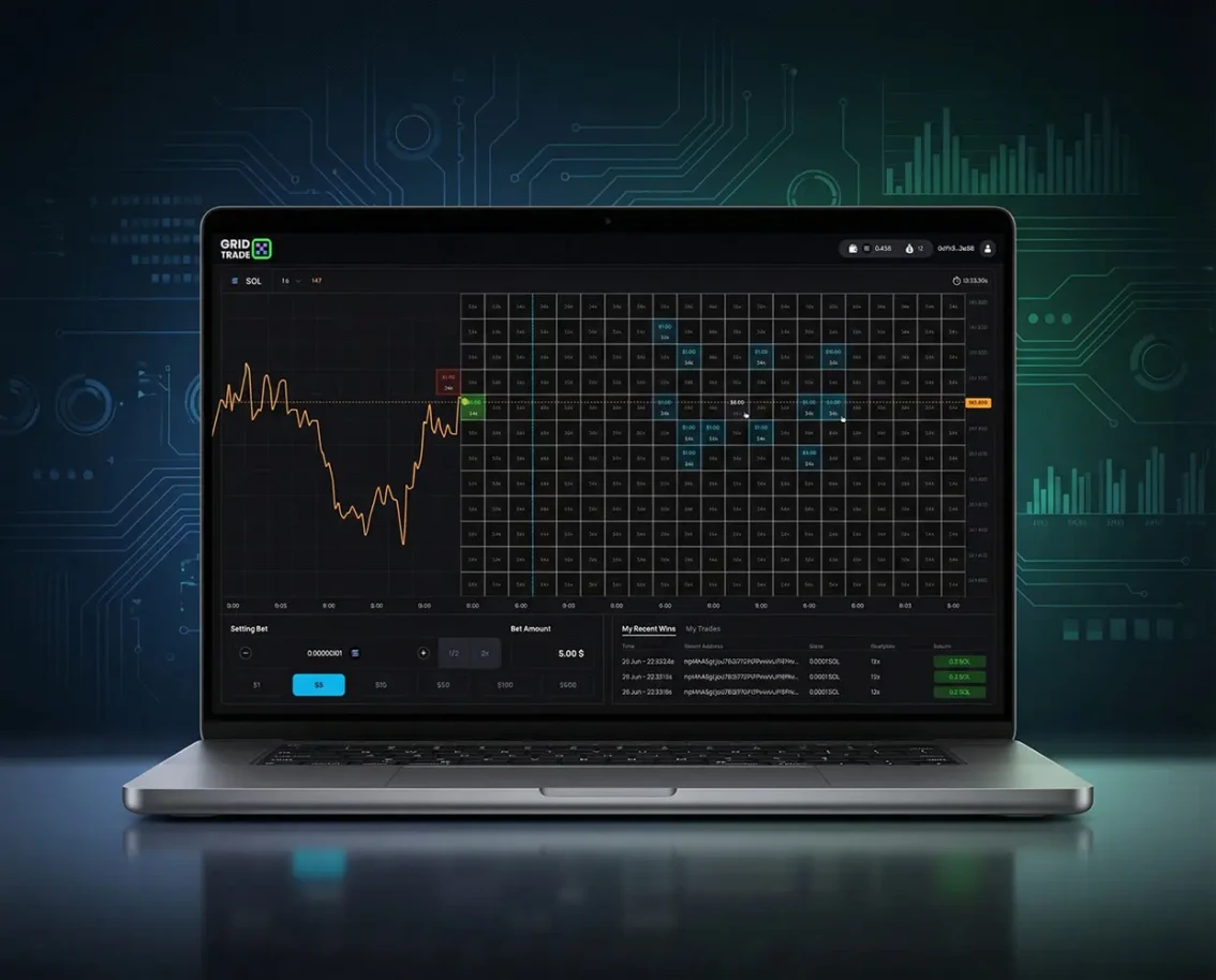 GridTradeX. Crypto Prediction Game. - application interface, screen 1