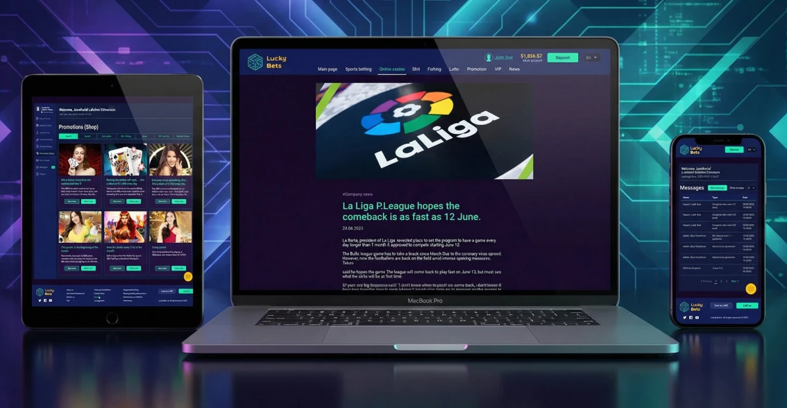 Lucky Bets. Casino Games Aggregator - application interface, screen 3