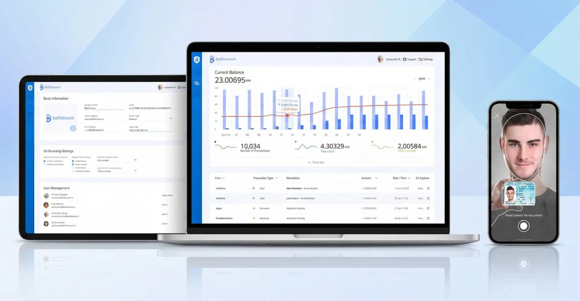 Kimlic. Blockchain-based KYC - application interface, screen 1