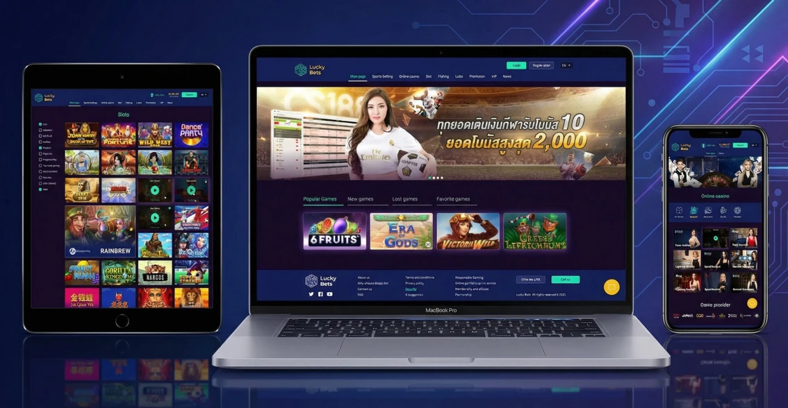 Lucky Bets. Casino Games Aggregator - application interface, screen 2