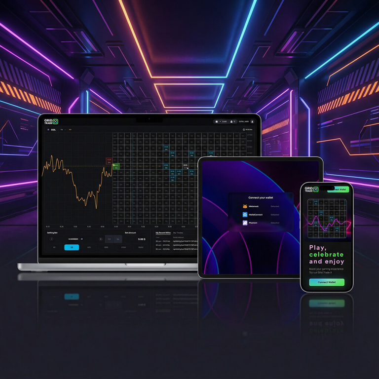 GridTradeX. Crypto Prediction Game - application screenshot