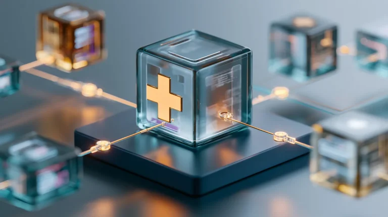 EHR integration concept connecting a hospital record system to apps over HL7, FHIR and SMART on FHIR