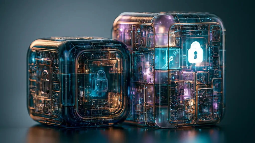 HIPAA compliance premium shown as an extra security layer added on top of a standard app