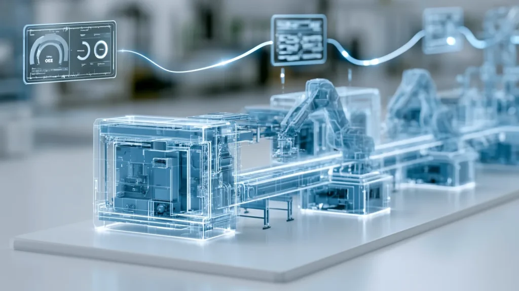 Holographic digital twin of a production line with IIoT sensor data