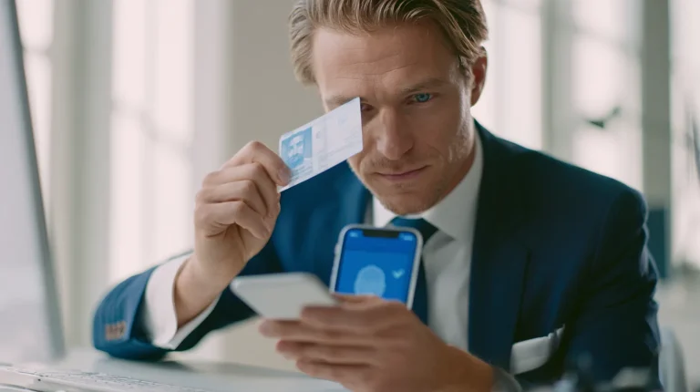 Customer completing KYC identity verification for a MiCA-regulated crypto platform