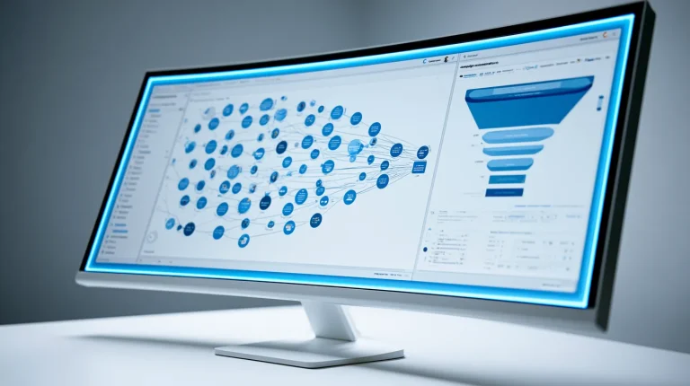 Campaign orchestration dashboard with audience segments and a marketing funnel visualization