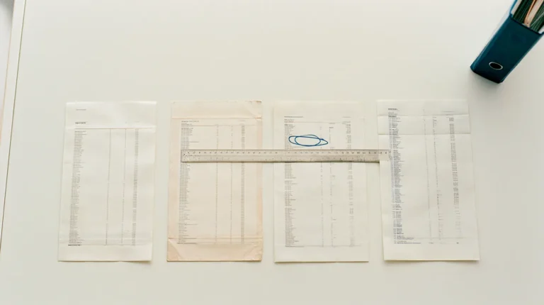Four printouts of the same balance from four different systems laid in a row with one figure circled in pen, the reconciliation evidence behind omnibus versus segregated crypto wallet structures