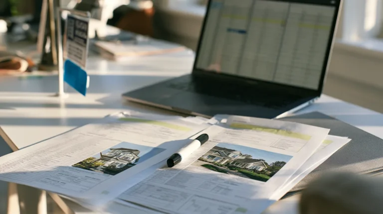Two printed listing sheets from different MLS systems for the same property, laid side by side with their differing local identifiers visible.