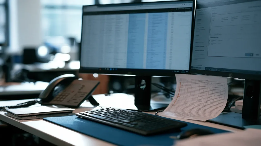 A compliance desk with the daily self exclusion check queue on a second screen beside a ticked register.